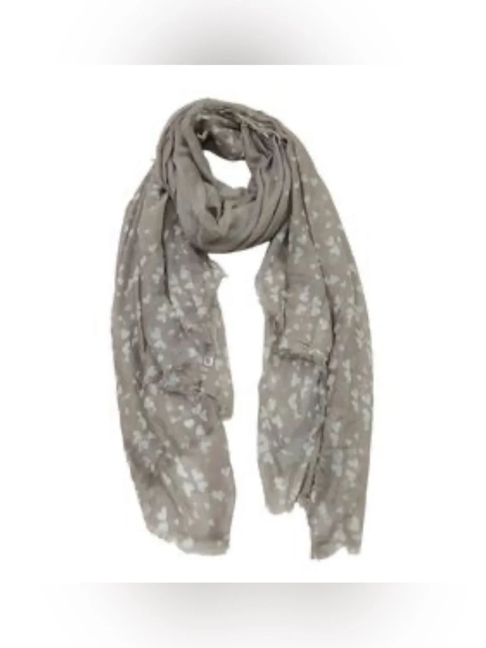 Light Gray Modal PopSugar Must Have Box Scarf White Heart Romantic Art to Wear